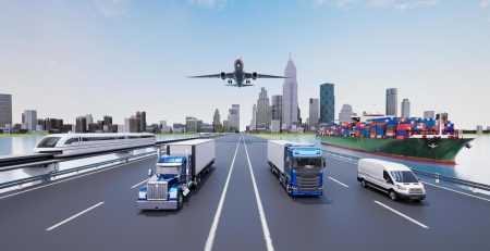 transport-vehicle-and-logistics-concept-3d-render-free-photo